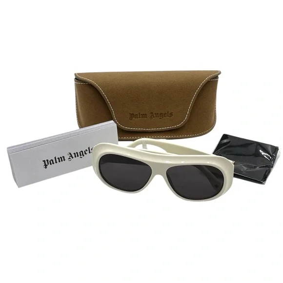 Palm Angels ELFIN PERI103 0107 Aviator Sunglasses - White  display picture 1